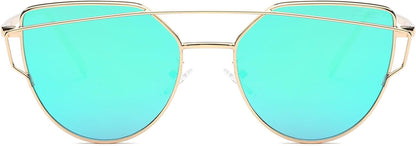 Cat Eye Sunglasses for Women Fashion Designer Style Mirrored Lenses