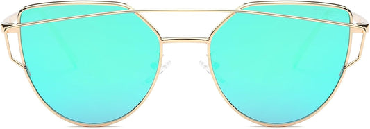 Cat Eye Sunglasses for Women Fashion Designer Style Mirrored Lenses