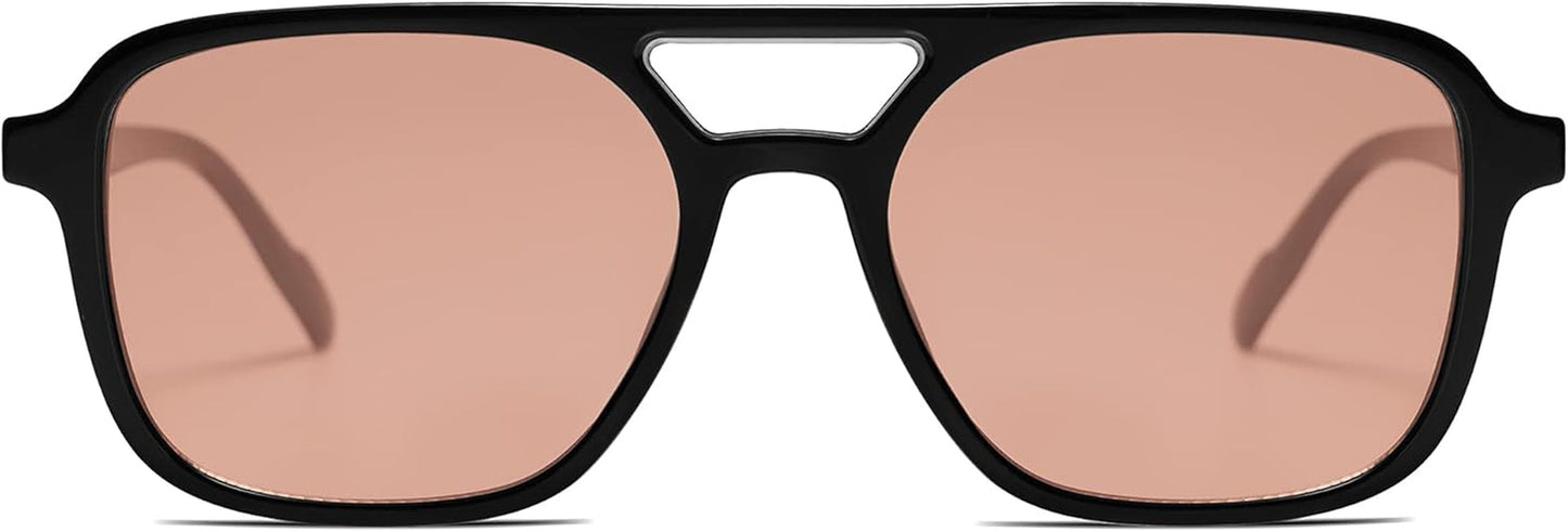 Retro Aviator Sunglasses for Women Men,Trendy Rectangle Womens Mens Shades Sun Glasses SJ2202