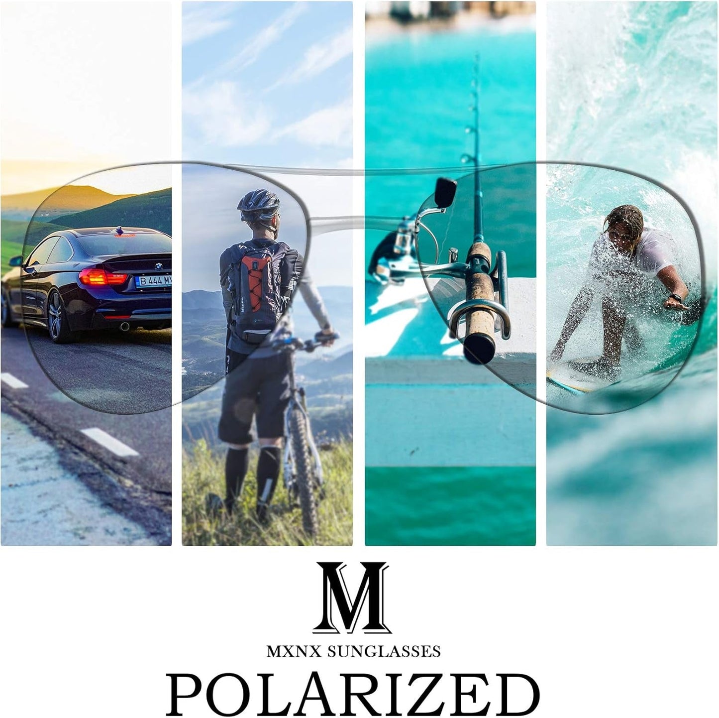 Aviator Sunglasses for Men Polarized Women UV Protection Lightweight Driving Fishing Sports Unisex Glasses MX208 - WORLD TIME VISITS