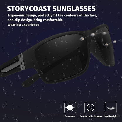 Polarized Sports Sunglasses for Men Women Unbreakable Frame Cycling Fishing Driving - WORLD TIME VISITS