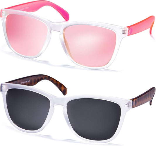 Sunglasses Womens,Classic Square Frame UV400 Mirrored Lens,Sunglasses Fit for Beach,Vacation,Driving