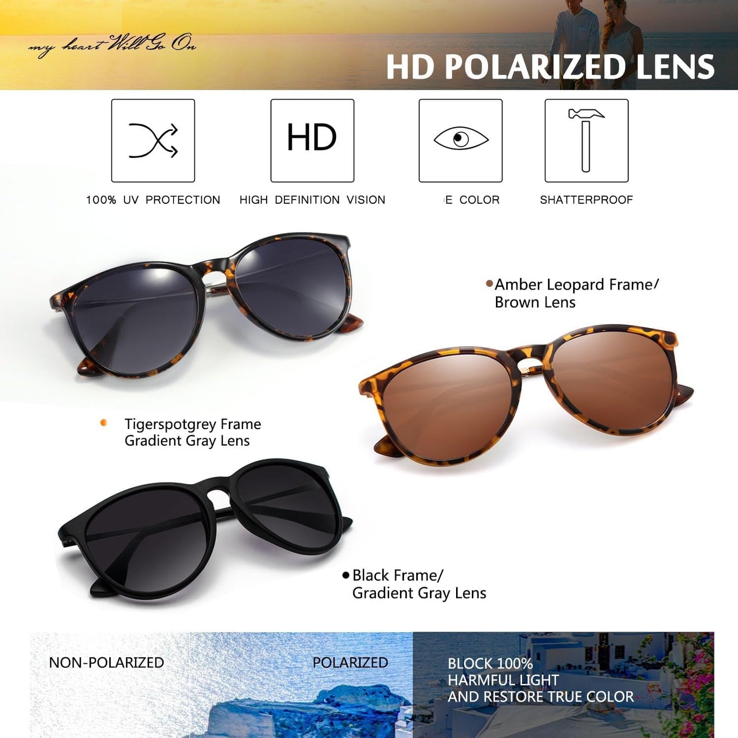 Sunglasses Womens Men Polarized UV Protection Trendy Vintage Retro round Mirrored Lens Sunglasses for Women