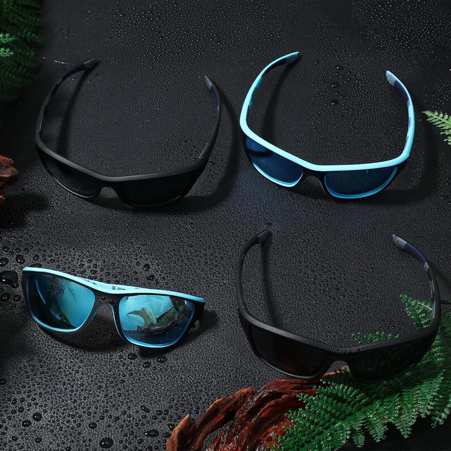 4 Pairs Men Polarized Sunglasses with UV Protection Driving Glasses Sports for Sport Outdoor Activities - WORLD TIME VISITS