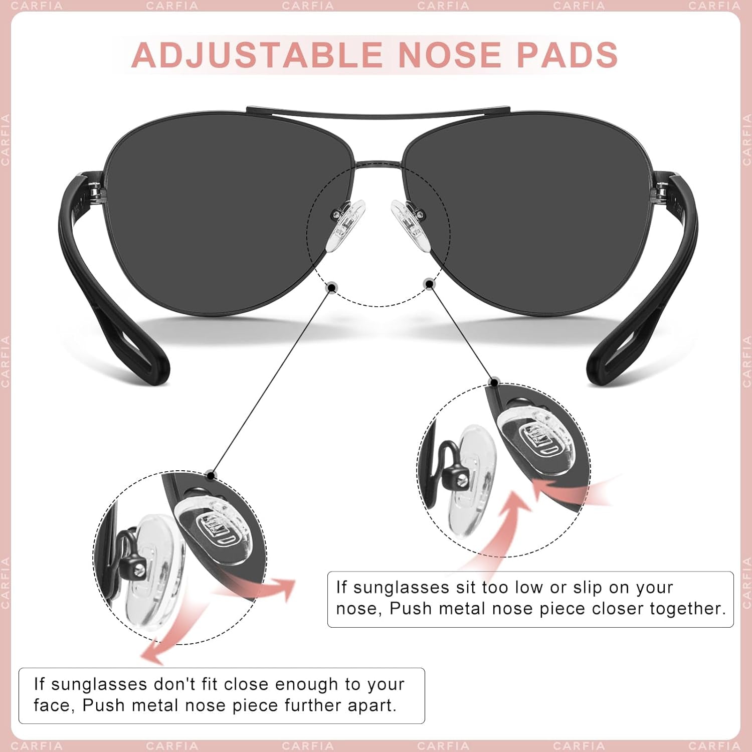 Polarized Sunglasses for Women UV Protection Ultra-Lightweight Comfort Metal Frame Driving Glasses CA3210 - WORLD TIME VISITS