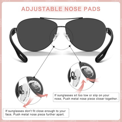 Polarized Sunglasses for Women UV Protection Ultra-Lightweight Comfort Metal Frame Driving Glasses CA3210 - WORLD TIME VISITS
