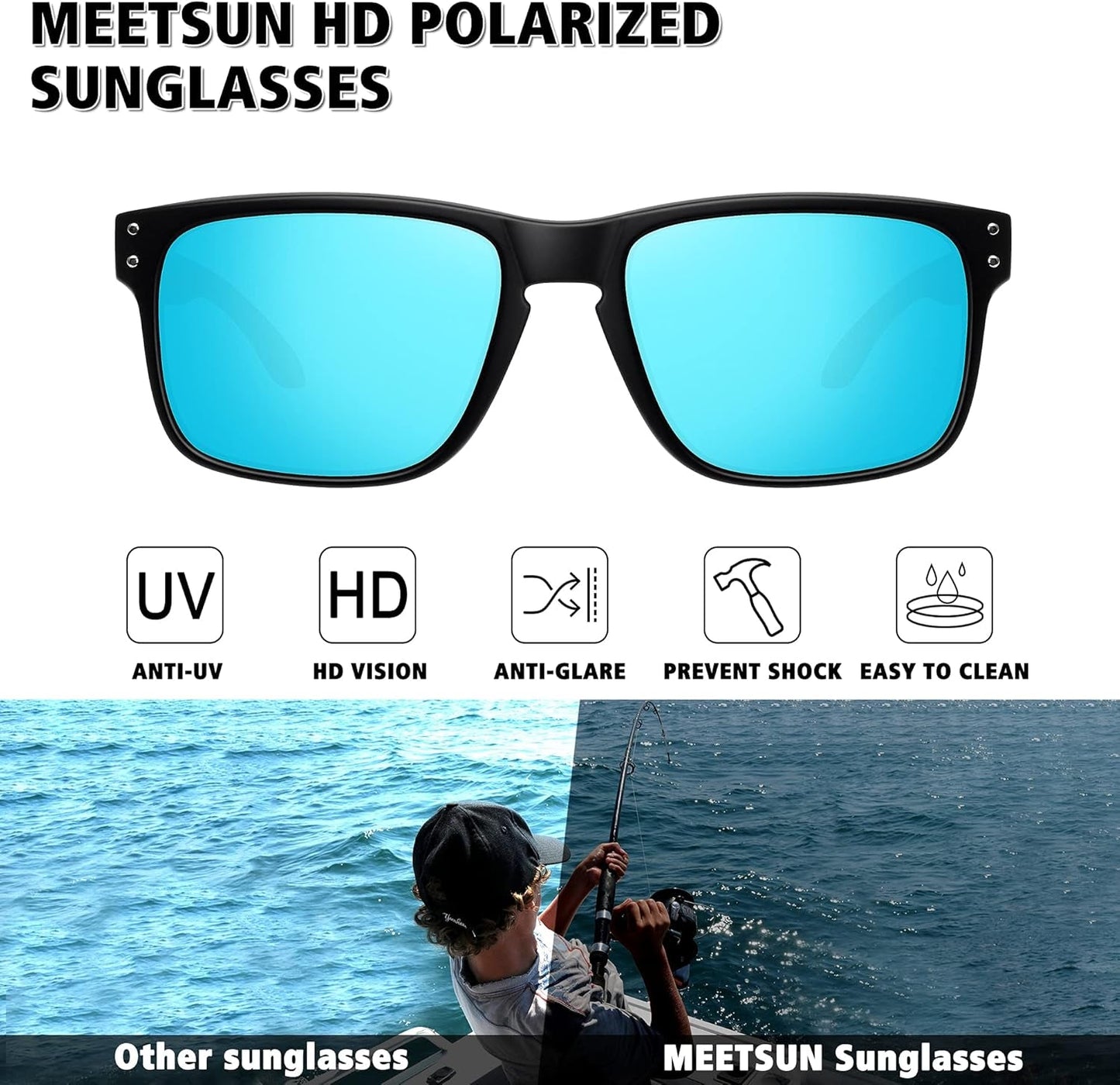 Polarized Sunglasses for Men Women Sports Driving Fishing Glasses UV400 Protection