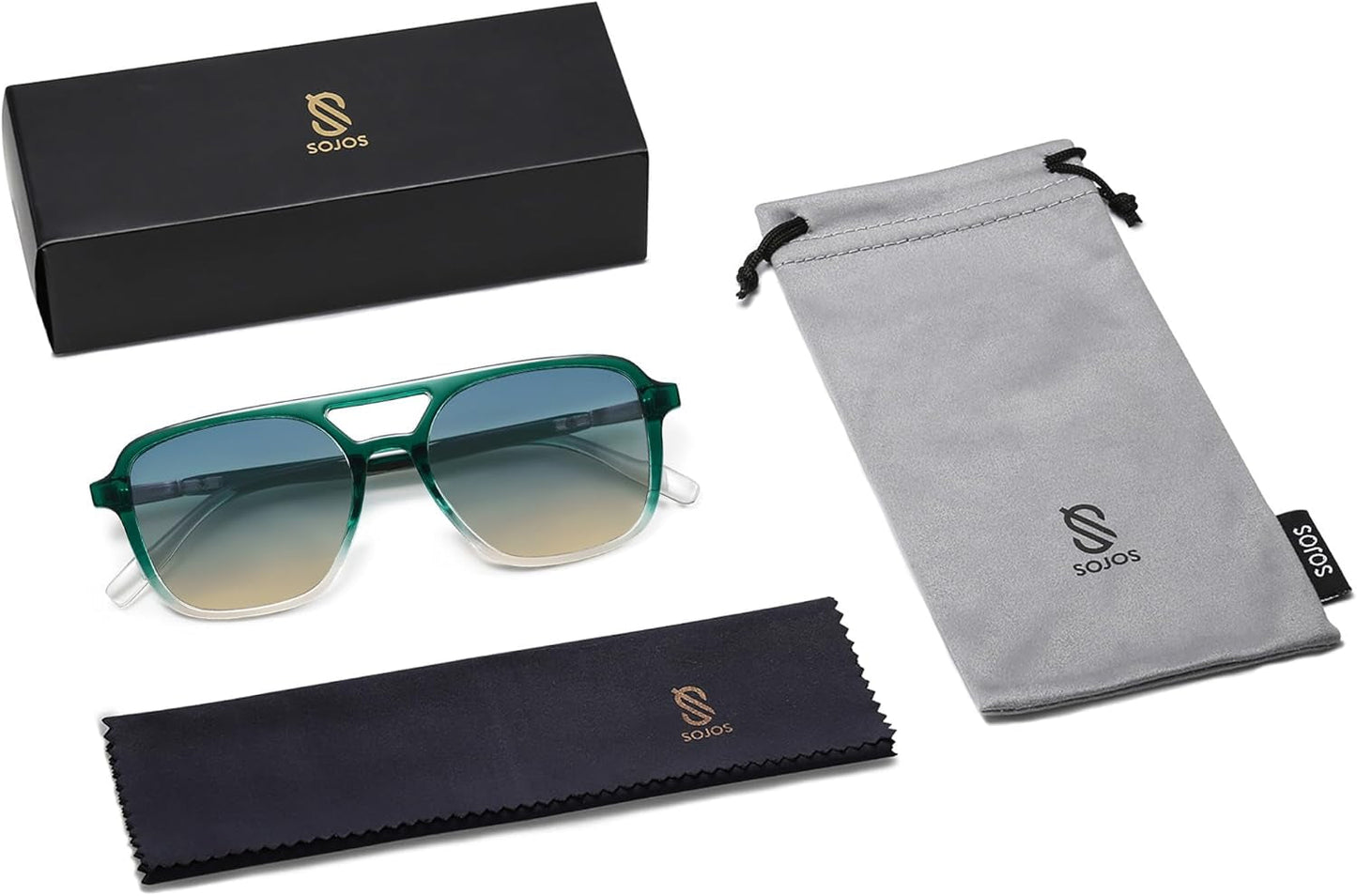 Retro Aviator Sunglasses for Women Men,Trendy Rectangle Womens Mens Shades Sun Glasses SJ2202