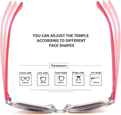 Sunglasses Womens,Classic Square Frame UV400 Mirrored Lens,Sunglasses Fit for Beach,Vacation,Driving - WORLD TIME VISITS
