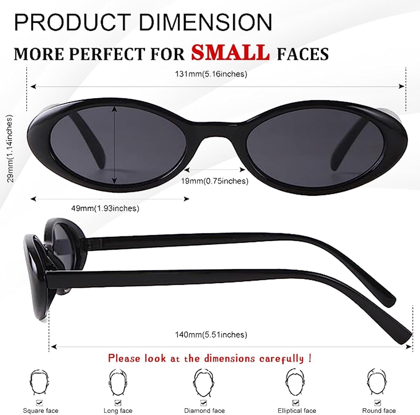 Trendy Oval Sunglasses Women 90’S Vintage Sun Glasses Fashion Tinted Glasses UV400 Protection