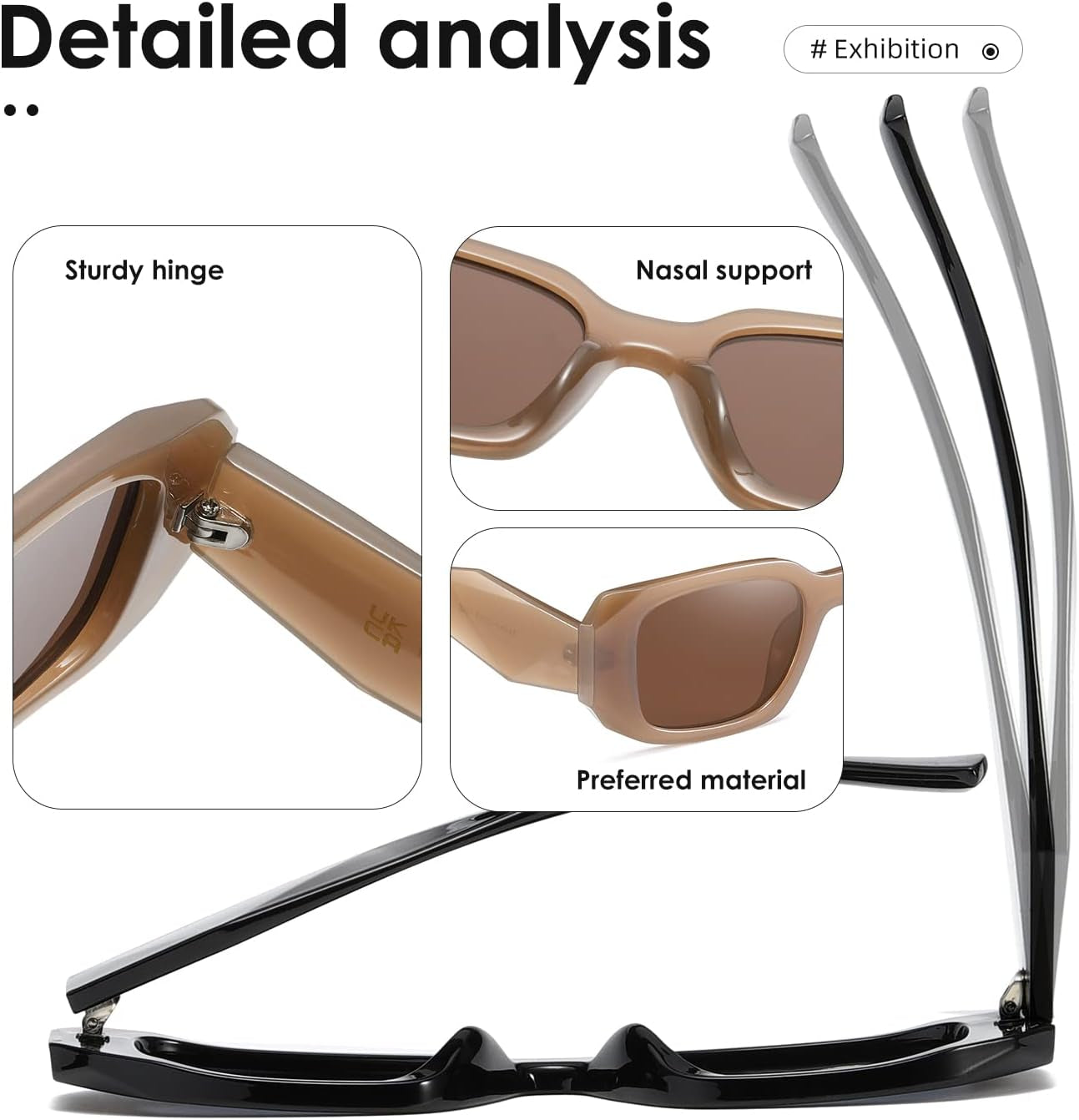 Rectangle Sunglasses for Women Men Trendy Retro Trendy Sun Glasses 90’S Vintage Square Frame K1307