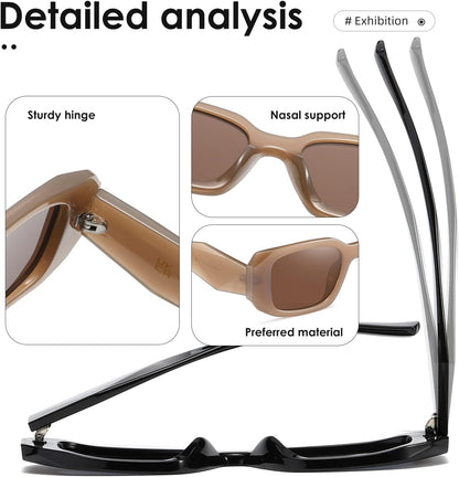 Rectangle Sunglasses for Women Men Trendy Retro Trendy Sun Glasses 90’S Vintage Square Frame K1307