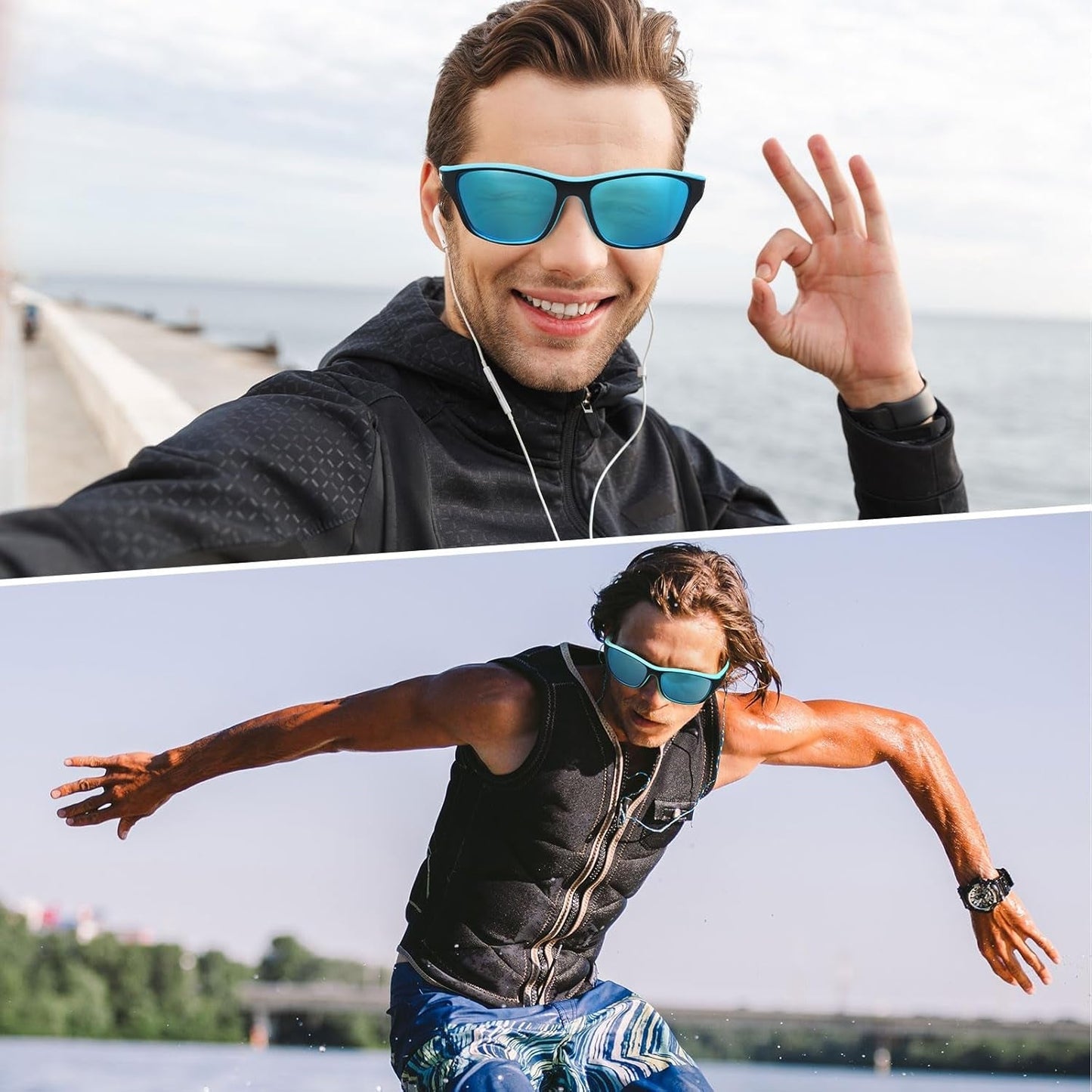 4 Pairs Men Polarized Sunglasses with UV Protection Driving Glasses Sports for Sport Outdoor Activities