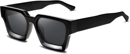 Thick Square Sunglasses for Men Women Retro Chunky Rectangle Shades UV400 Protection VL9731