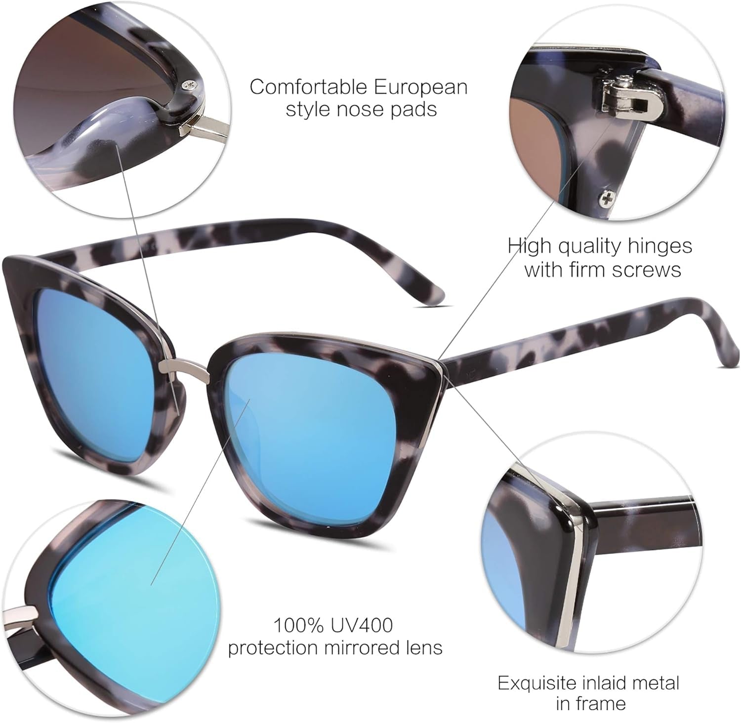 Cat Eye Designer Sunglasses Fashion UV400 Protection Glasses SJ2052 - WORLD TIME VISITS