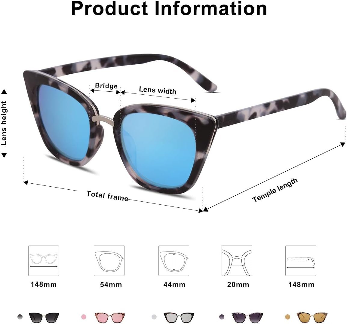 Cat Eye Designer Sunglasses Fashion UV400 Protection Glasses SJ2052 - WORLD TIME VISITS