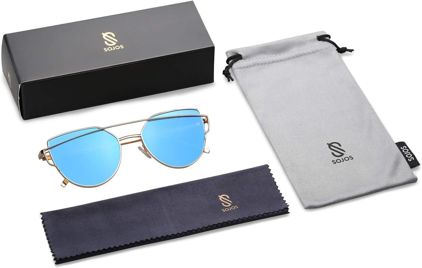 Cat Eye Sunglasses for Women Fashion Designer Style Mirrored Lenses - WORLD TIME VISITS