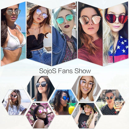 Cat Eye Sunglasses for Women Fashion Designer Style Mirrored Lenses - WORLD TIME VISITS