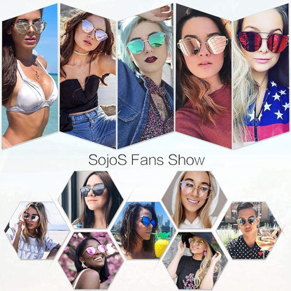 Cat Eye Sunglasses for Women Fashion Designer Style Mirrored Lenses - WORLD TIME VISITS