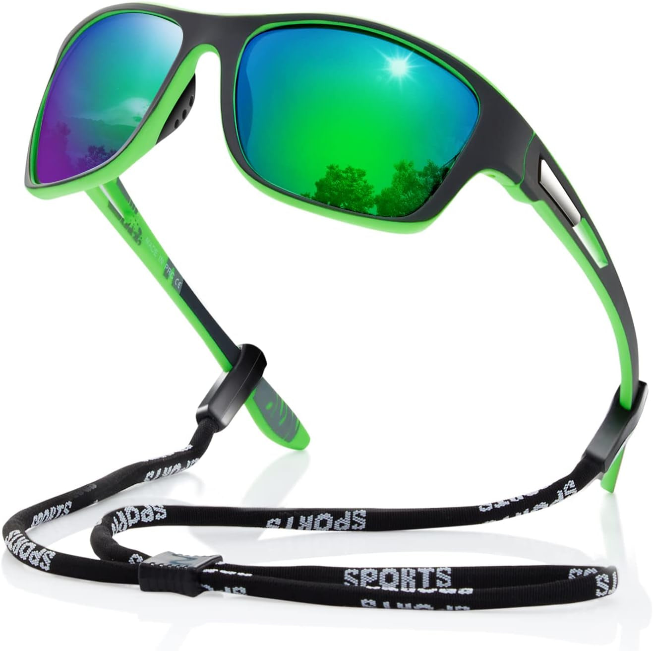 Polarized Sports Sunglasses for Men: UV400 Protection Glasses Womens Wrap around Goggles for Driving Fishing