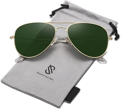 Classic Aviator Polarized Sunglasses for Men Women Vintage Retro Style - WORLD TIME VISITS