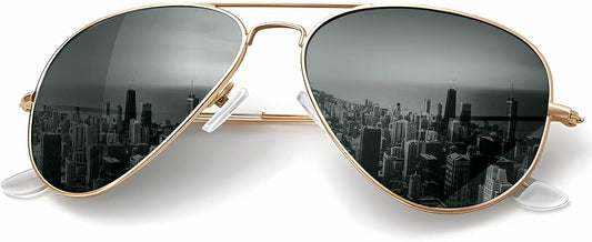 Classic Aviator Sunglasses for Men Women Driving Sun Glasses Polarized Lens UV Blocking - WORLD TIME VISITS