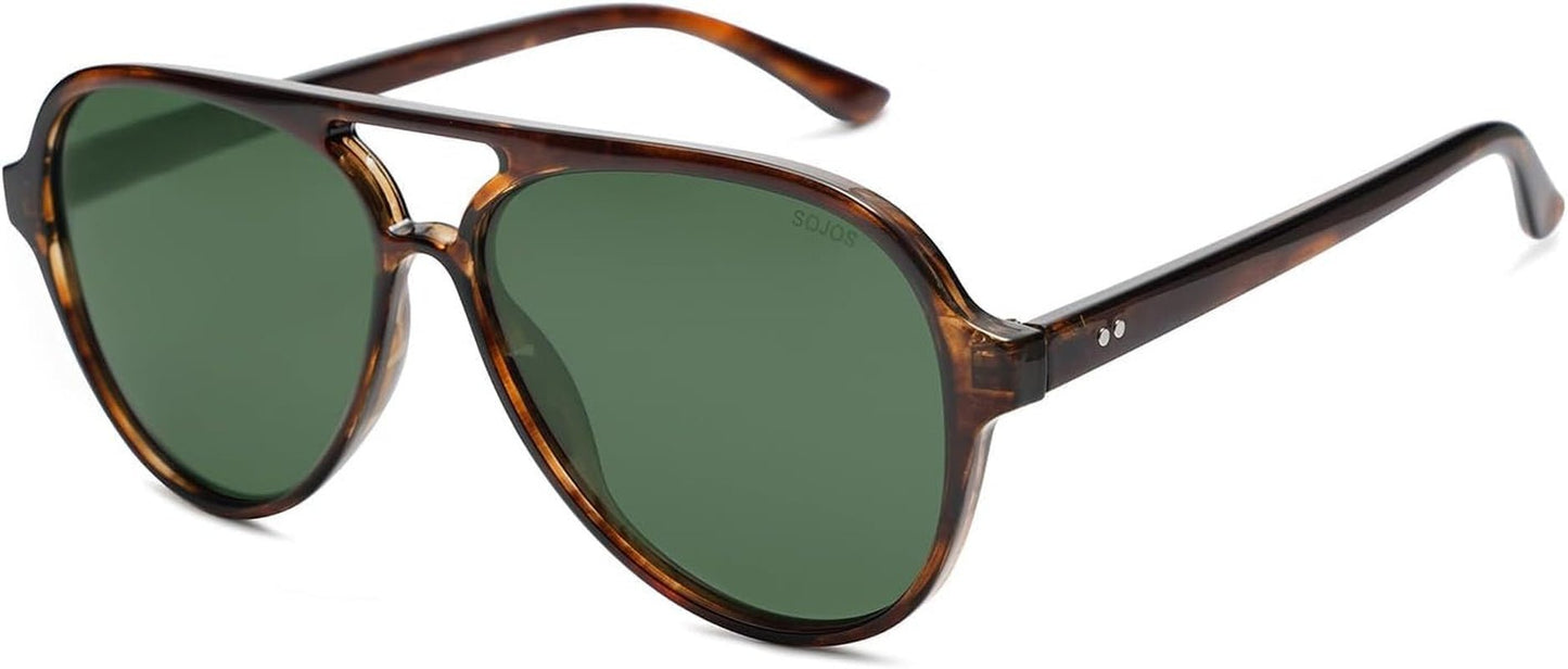 Classic Polarized Aviator Sunglasses for Women Men, Retro Trendy Aviators Shades SJ2201 - WORLD TIME VISITS