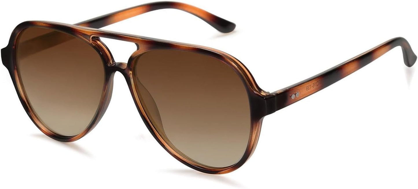 Classic Polarized Aviator Sunglasses for Women Men, Retro Trendy Aviators Shades SJ2201 - WORLD TIME VISITS