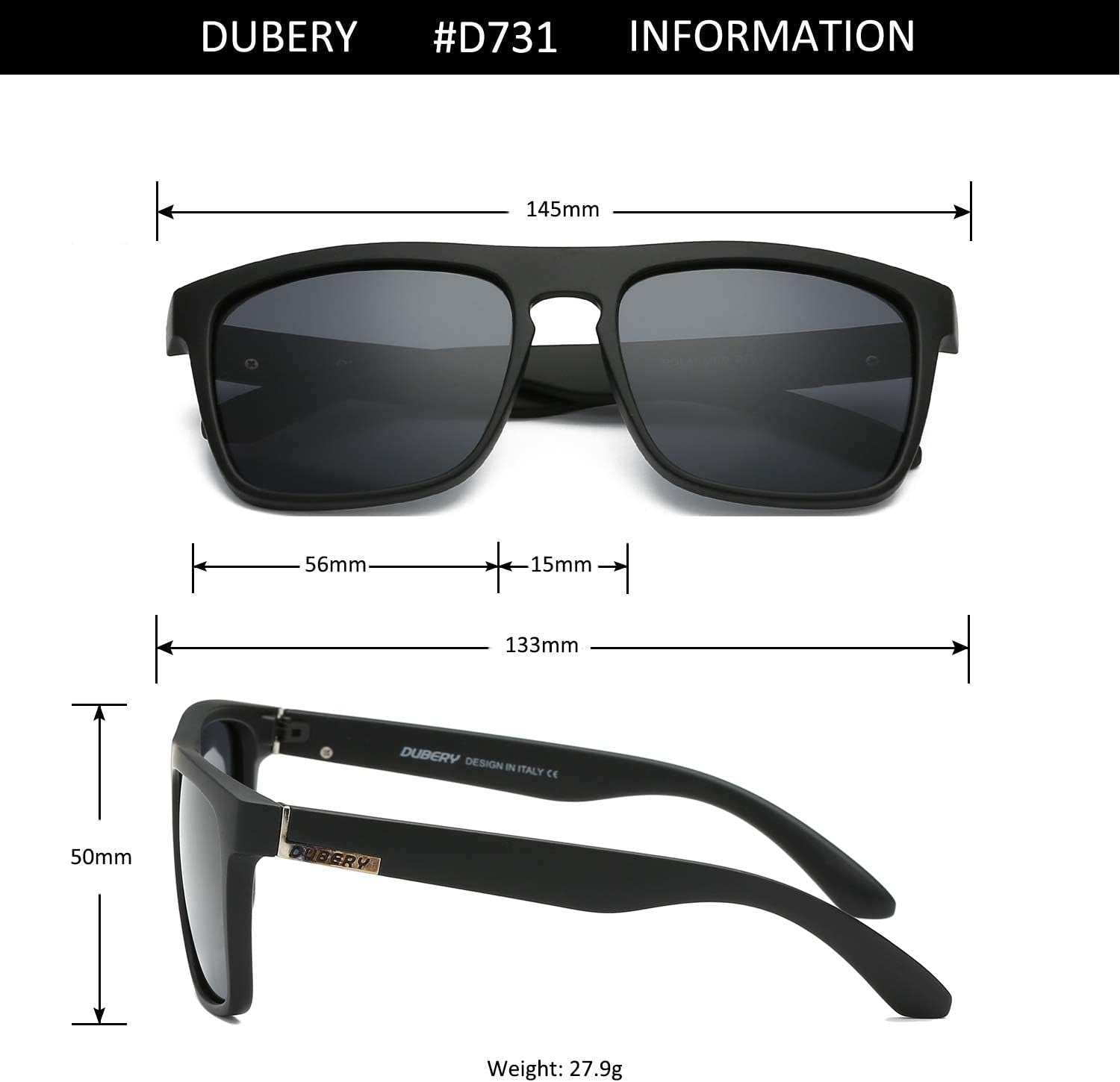 Classic Polarized Sunglasses for Men Women Retro 100% UV Protection Driving Sun Glasses D731 - WORLD TIME VISITS