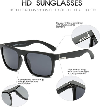 Classic Polarized Sunglasses for Men Women Retro 100% UV Protection Driving Sun Glasses D731 - WORLD TIME VISITS