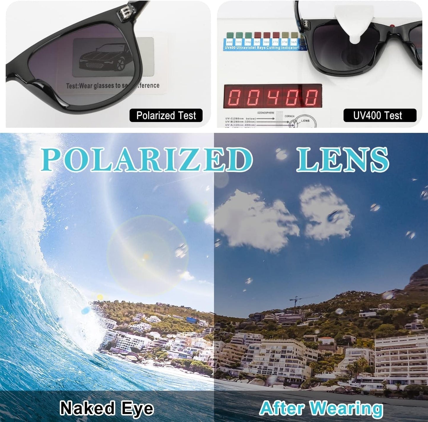 Classic Sunglasses for Women Polarized Driving Anti - Glare UV Protection - WORLD TIME VISITS