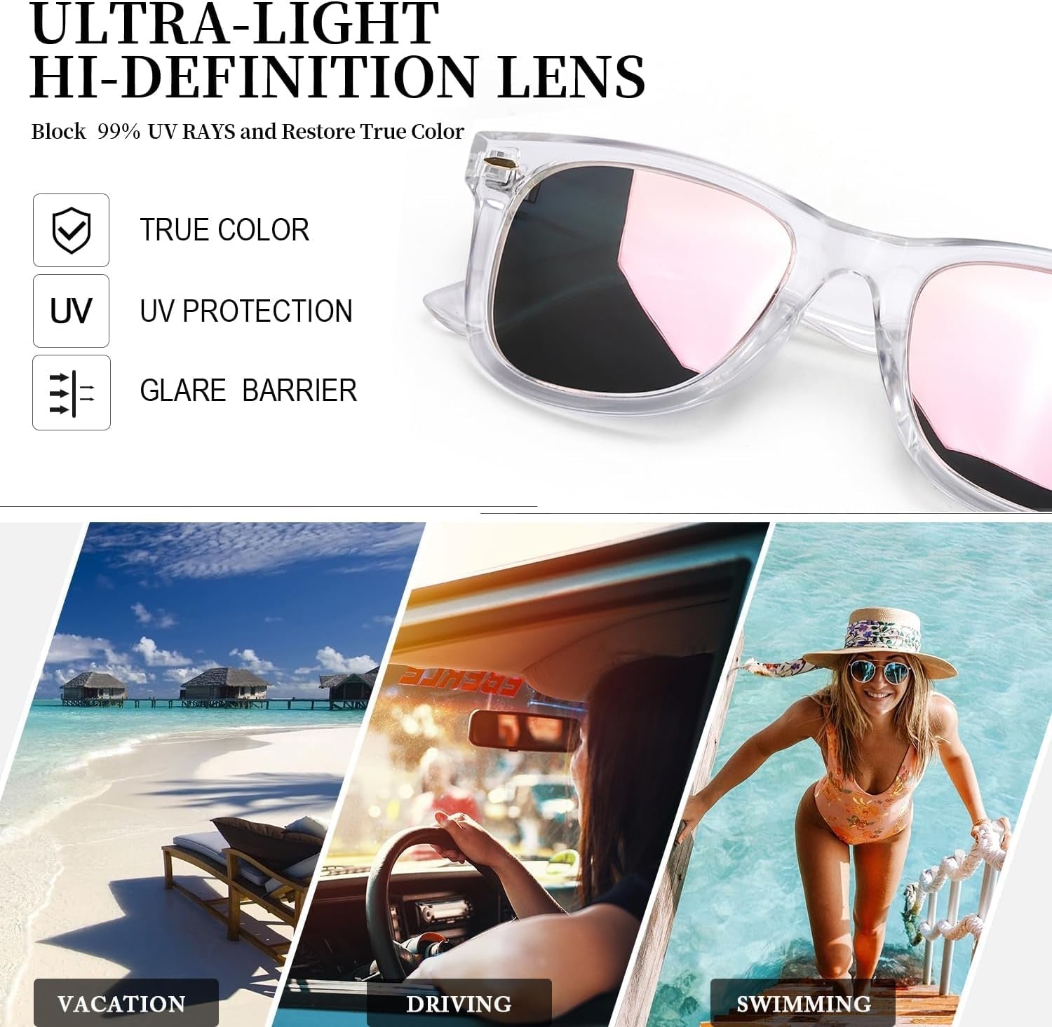 Classic Sunglasses for Women Polarized Driving Anti - Glare UV Protection - WORLD TIME VISITS