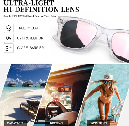 Classic Sunglasses for Women Polarized Driving Anti - Glare UV Protection - WORLD TIME VISITS