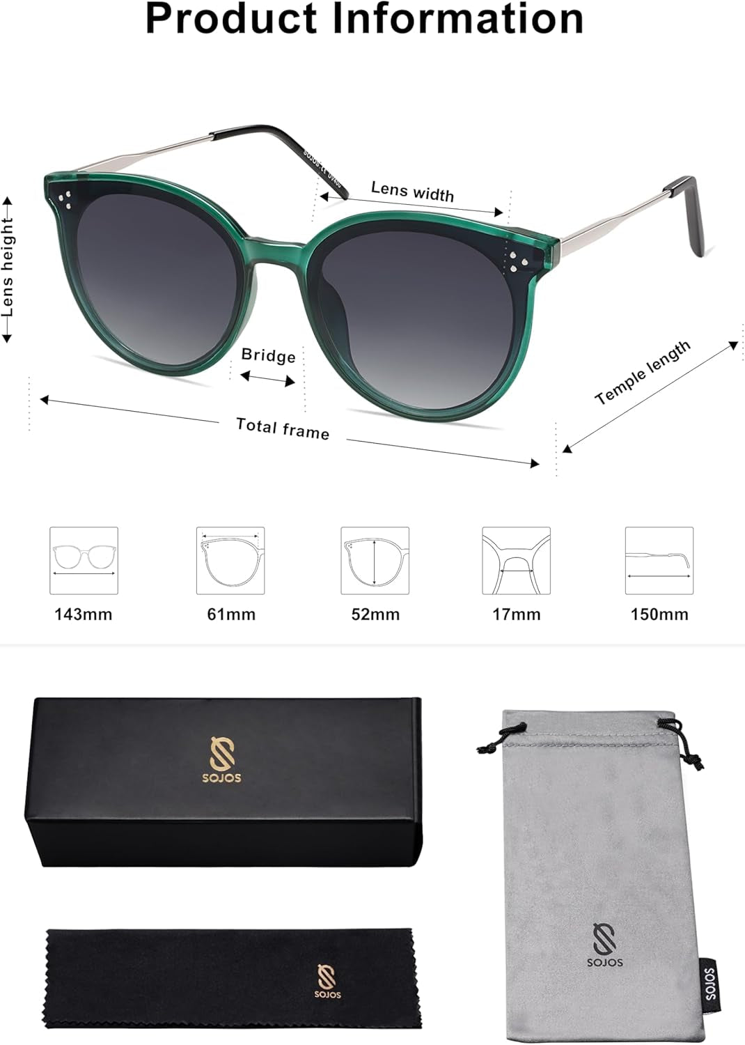 Classic Trendy round Sunglasses Womens Mens Oversized Large Shades UV400 Vacation Sunnies SJ2068 - WORLD TIME VISITS