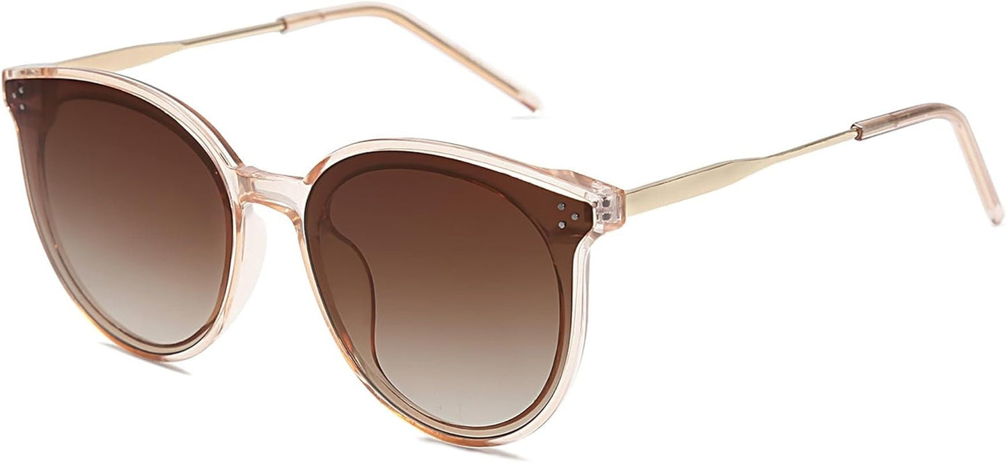 Classic Trendy round Sunglasses Womens Mens Oversized Large Shades UV400 Vacation Sunnies SJ2068 - WORLD TIME VISITS