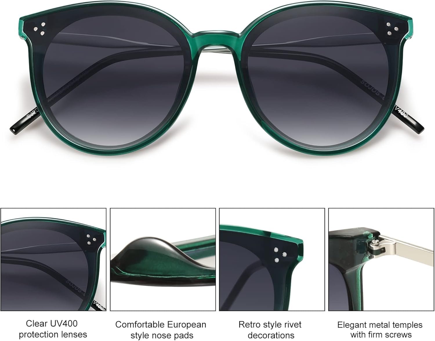 Classic Trendy round Sunglasses Womens Mens Oversized Large Shades UV400 Vacation Sunnies SJ2068 - WORLD TIME VISITS