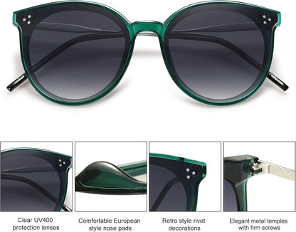 Classic Trendy round Sunglasses Womens Mens Oversized Large Shades UV400 Vacation Sunnies SJ2068 - WORLD TIME VISITS