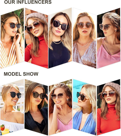 Classic Trendy round Sunglasses Womens Mens Oversized Large Shades UV400 Vacation Sunnies SJ2068 - WORLD TIME VISITS