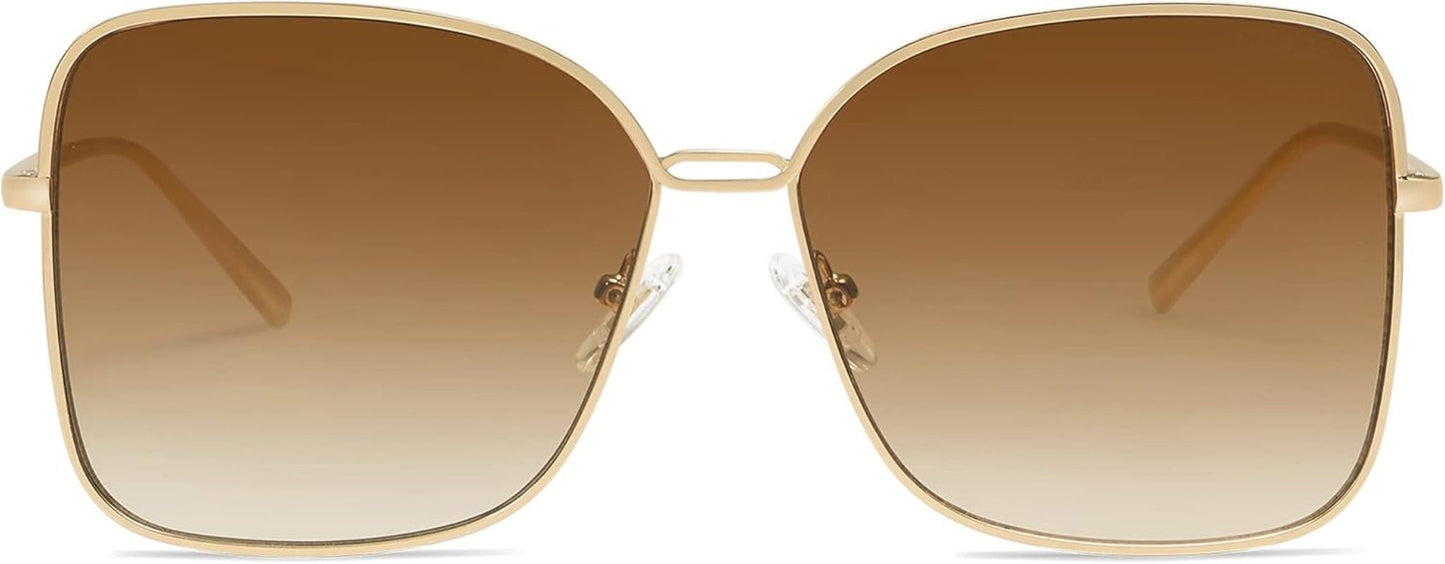 Classic Trendy Square Oversized Sunglasses Womens Mens UV400 Big Large Designer Shades SJ1082 - WORLD TIME VISITS