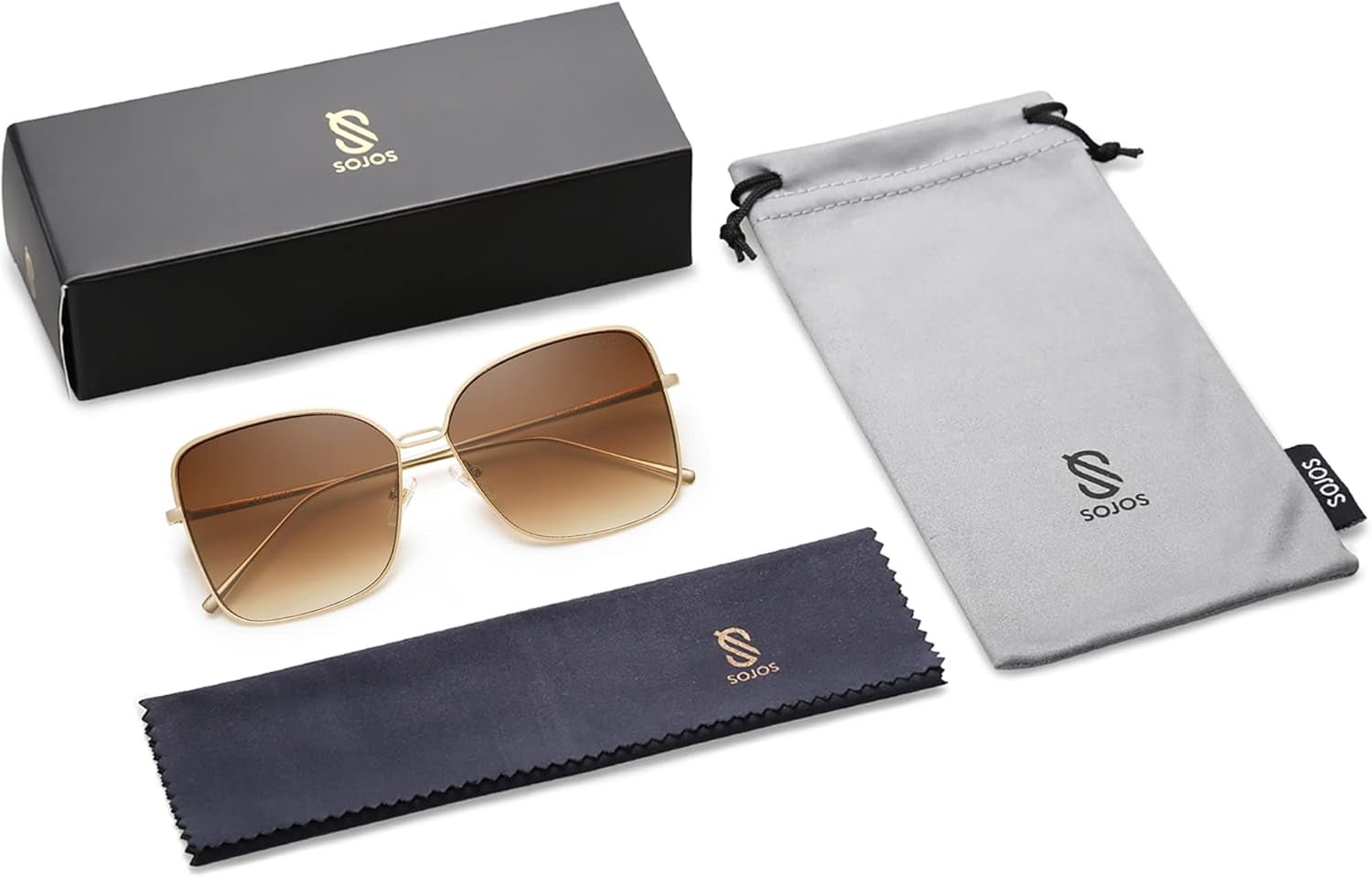 Classic Trendy Square Oversized Sunglasses Womens Mens UV400 Big Large Designer Shades SJ1082 - WORLD TIME VISITS