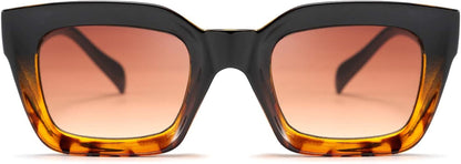 Classic Women Sunglasses Fashion Thick Square Sun Glasses Chunky Frame UV400 B2471 - WORLD TIME VISITS