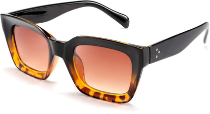 Classic Women Sunglasses Fashion Thick Square Sun Glasses Chunky Frame UV400 B2471 - WORLD TIME VISITS