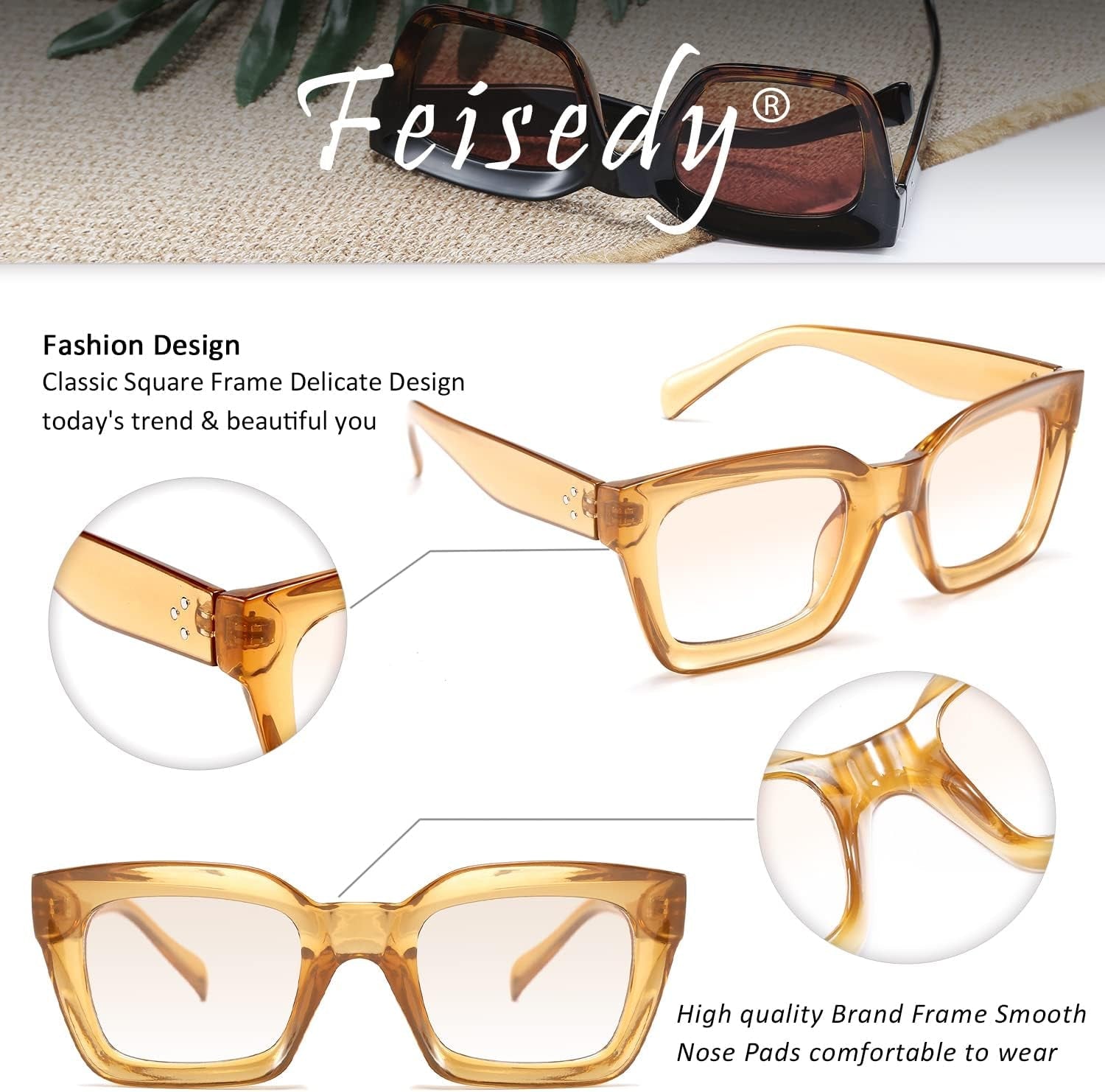 Classic Women Sunglasses Fashion Thick Square Sun Glasses Chunky Frame UV400 B2471 - WORLD TIME VISITS