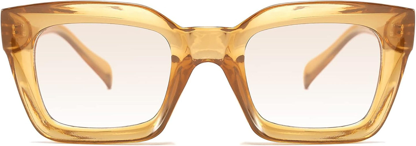 Classic Women Sunglasses Fashion Thick Square Sun Glasses Chunky Frame UV400 B2471 - WORLD TIME VISITS