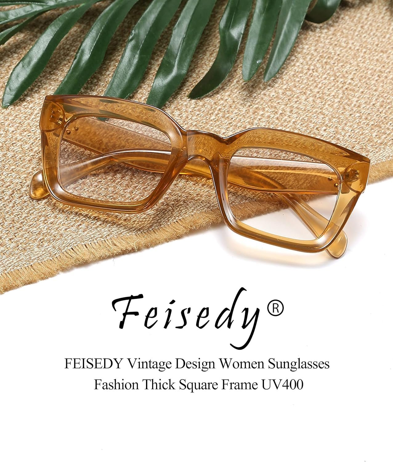 Classic Women Sunglasses Fashion Thick Square Sun Glasses Chunky Frame UV400 B2471 - WORLD TIME VISITS
