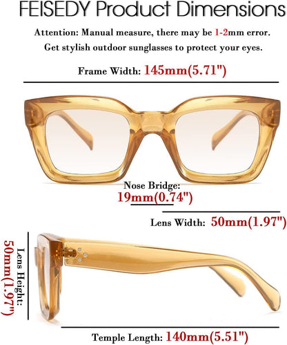 Classic Women Sunglasses Fashion Thick Square Sun Glasses Chunky Frame UV400 B2471 - WORLD TIME VISITS