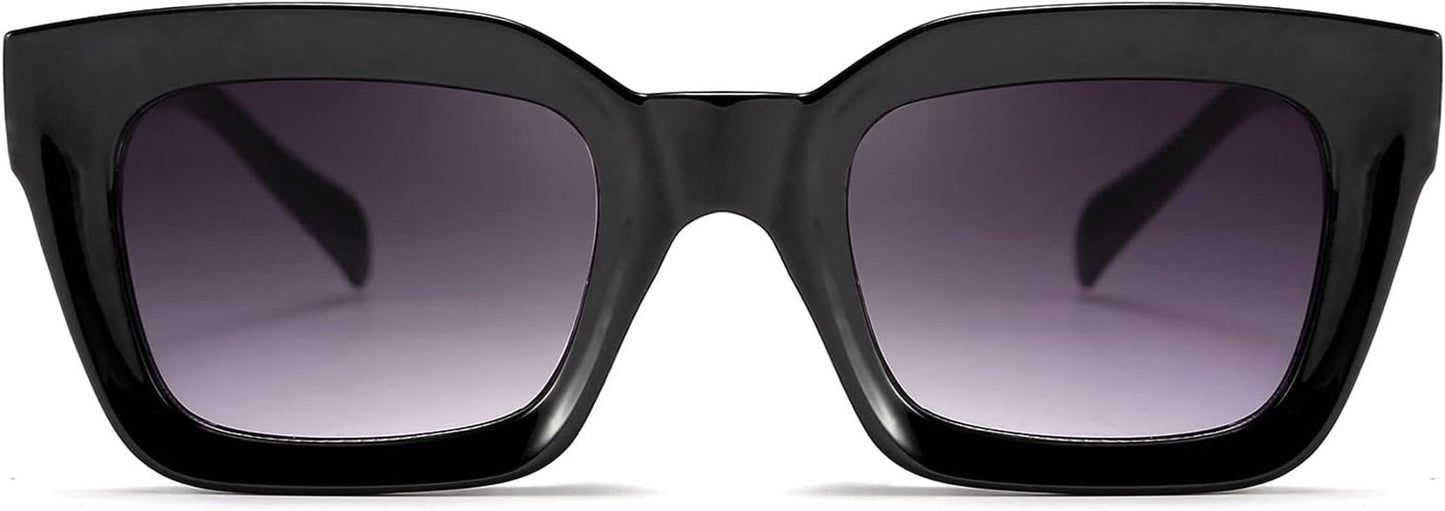 Classic Women Sunglasses Fashion Thick Square Sun Glasses Chunky Frame UV400 B2471 - WORLD TIME VISITS