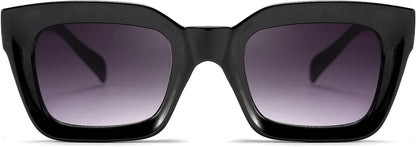 Classic Women Sunglasses Fashion Thick Square Sun Glasses Chunky Frame UV400 B2471 - WORLD TIME VISITS