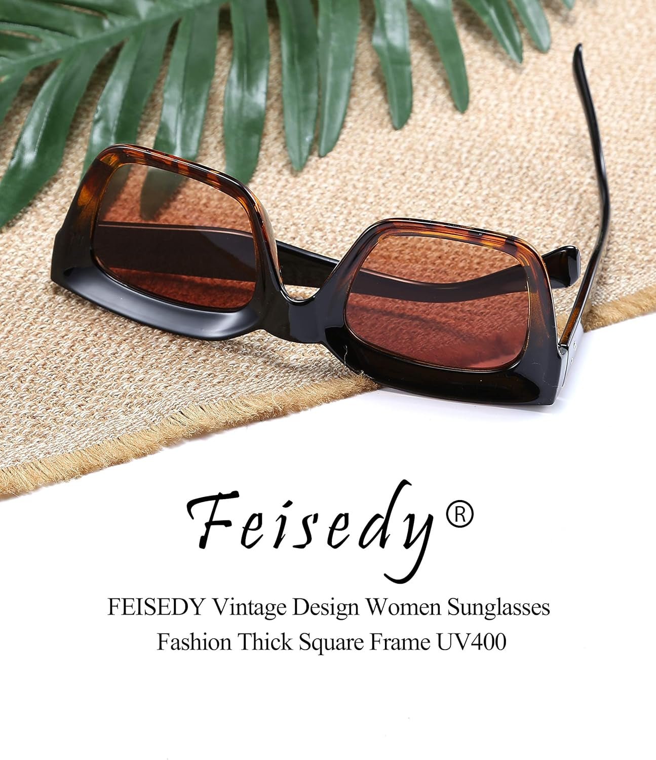 Classic Women Sunglasses Fashion Thick Square Sun Glasses Chunky Frame UV400 B2471 - WORLD TIME VISITS