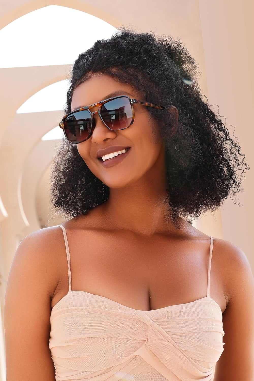 Retro Square Aviator Sunglasses Women Men 70S Vintage Trendy Plastic Frame Sun Glasses B2835 - WORLD TIME VISITS